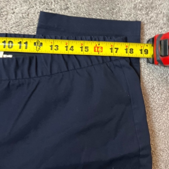 Eileen Fisher Navy Elastic Waist Twill Pants Size Large - Picture 2 of 6